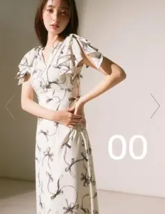 snidel Sustainableリボンプリントワンピース