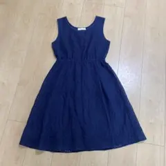 any SiS ネイビー レース ノースリーブ ワンピース　M