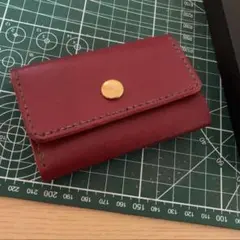 【栃木レザー】コイン・お札・カード全部入る　名刺サイズの小さな革財布