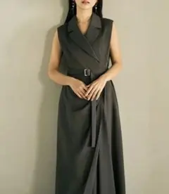 FRAY.ID ドレープテーラードジレワンピース　GRY