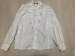 ZARA フリル付きホワイトシャツ