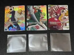ワンピースカード　ラウンドワン　コラボ　ルフィ　サンジ　ゾロ　3枚セットのサムネイル