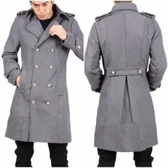 [M L  XL/グレー]人気 値下 チェスター スリム おしゃれ