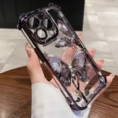 蝶々 iPhoneケース スマホカバー クリア 水色 ピンク 桜 淡色 韓国