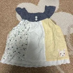 Coeur à Coeur baby clothes top, 90cm, with rabbit embroidery.