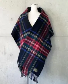 グレンプリンスGlenPrince大判ストールブラックスチュワートウール100%