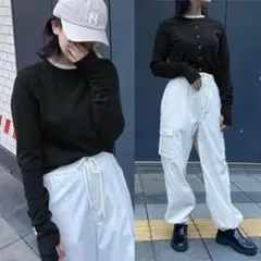 179/WG♡リングドットバイカラーカーディガン 2way Fのサムネイル