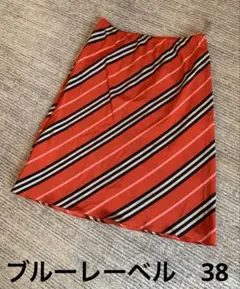 美品　バーバリーブルーレーベル　レッド　春夏　ふんわり　スカート　38