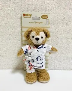 ［12］ダッフィースマートフォンサイズ用　甚平　温泉　白×ネイビー ハンドメイド