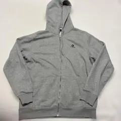 CONVERSE グレー ジップアップパーカー L
