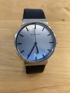 SKAGEN SKW9009 メンズ 腕時計 レザーベルト 電池切れ 動作未確認のサムネイル