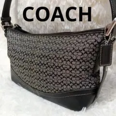 COACH　コーチ　F10945 ミニシグネチャー　黒　ワンショルダー　レザー