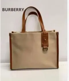 超美品　BURBERRY ベージュ トートバッグ キャンバス レザー