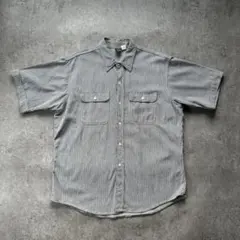 90s prentiss プレンティス 半袖ワークシャツ ヒッコリー USA製のサムネイル