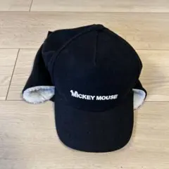 ミッキーマウス 耳付きキャップ 黒 フリーサイズ