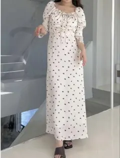 FRAY I.D フレイアイディー / クレープサテンプリントワンピース