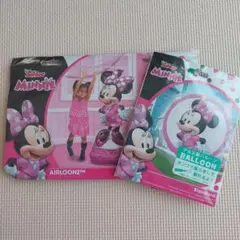 ディズニー　ミニー　アルミ製バルーン　風船　2点セット