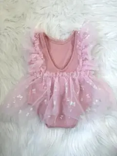 ベビードレス ピンク チュールワンピース 新生児 60サイズ 女の子