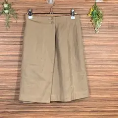 スカート Sサイズ相当 茶色 ブラウン 無地 ウエストゴム無し