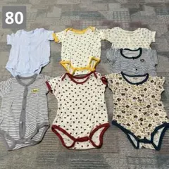 ロンパース 半袖 肌着 80 西松屋 男の子 ボーダー くま ベビー まとめ売り
