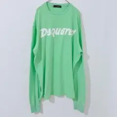 【DSQUARED2】ロゴプリント長袖Tシャツ グリーン L イタリア製のサムネイル
