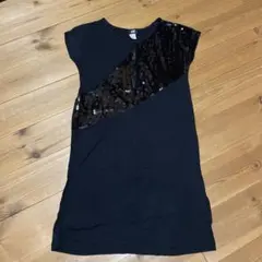 H&M スパンコール ロング Tシャツ