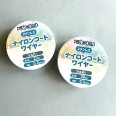 ステンレスナイロンコートワイヤー 2個セット 0.3mm 20m シルバー