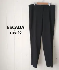 エスカーダ ESCADA 大きめ スラックス パンツ センタープレス 黒 40
