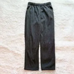 カジュアルスラックス ストレートパンツ ウエストゴム 裏起毛 シンプル ポケット