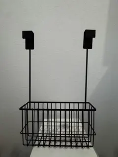 【未使用】ブラック壁掛け収納バスケット
