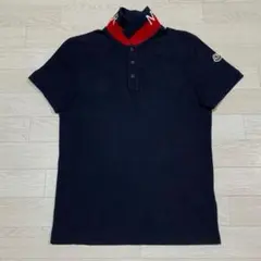 美品★ MONCLER 襟ロゴ　XS ネイビー　ポロシャツ 正規品　5S201 MONCLER ネイビー ポロシャツ - メルカリ