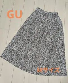 GU 　ジーユー　フレアスカート 小花柄　ブラウン系　Msize