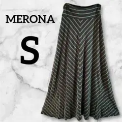 MERONA 【S/P】ストライプ フレアスカート レディース 古着