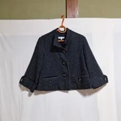 CINEMA CLUB クロップドジャケット M 黒と白のドット