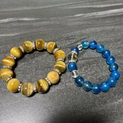 天然石ビーズブレスレット2本セット