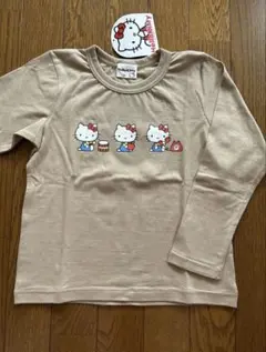 新品 キティちゃん 長袖 トップス ロンT ベージュ 120