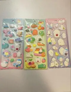 【最安値！】つぶらな瞳　ぷくぷくシール3枚セット