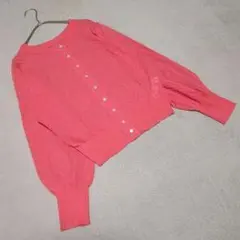 ピンク ボタン付き カーディガン