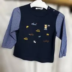 familiar 長袖カットソー 車と旗刺繍