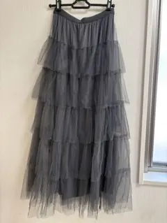 【新品未使用】ロングスカート グレー【NICE CLAUPナイスクラップ】