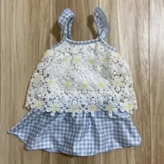 花柄レース　水着　90cm