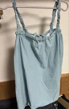 水色キャミソール ストラップ付き リボンデザイン ビスチェ アズノウアズピンキーのサムネイル
