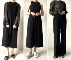 GU 3way ブラック レイヤード ワンピース