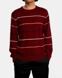 y*u様 新品 RVCA　ルーカ　メンズ 　ボーダーニット Mサイズ エンジ色のサムネイル