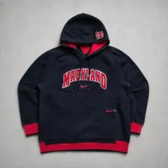 NIKE MARYLAND メリーランド カレッジ 刺繍 パーカー S 黒 赤