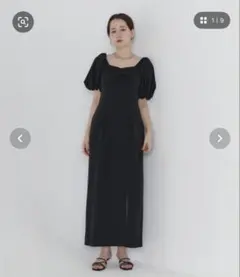 TINA : JOJUN ブラック 半袖ワンピース