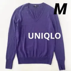 レディース　ユニクロ　エクストラファインメリノ　Ｖネック　セーター　長袖　M
