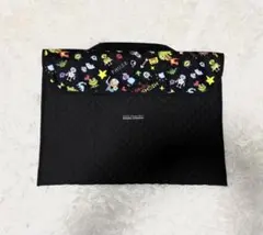 ハンドメイド　ゲーム柄黒　　防災頭巾カバー　背もたれタイプ