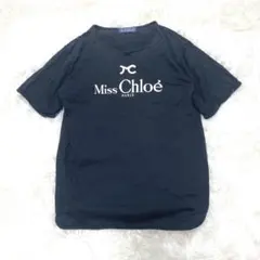 Miss Chloé ロゴTシャツ ブラック クルーネック ガーリー Y2K