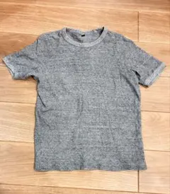 ユニクロTシャツ L ワッフルクルーネックT グレー　メンズのサムネイル